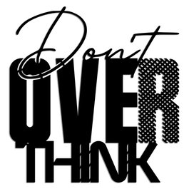 Wallity Don't Overthink Escultura de Pared de Metal Negra